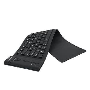 Meega Tech Foldable Silicone Keyboard Wireless Bluetooth Waterproof Rollup Keyboard for Notebook/PC/Laptop/iPad/iPhone,Black,X-Small｜olg