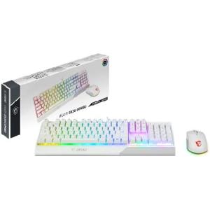 MSI Vigor GK30 Combo White, 6-Zone RGB GK30 Gaming Keyboard ＆ GM11 Gaming Mouse, Water Repellent ＆ Splash-Proof, 5000 DPI(並行輸入品)｜olg