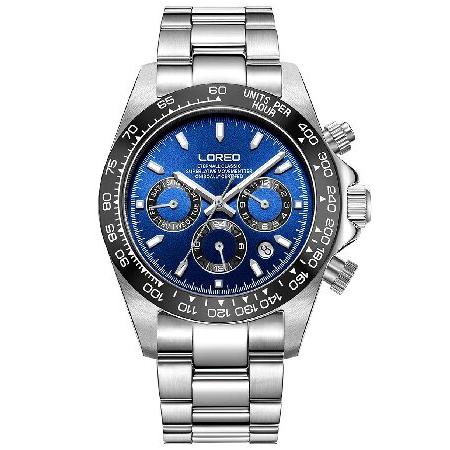 【並行輸入品】 LOREO メンズ 自動腕時計 シルバー ステンレススチール サファイアガラス セラ...