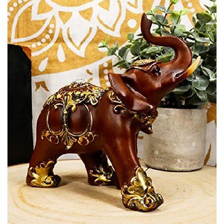 【並行輸入品】 エブロス フェイクウッド 装飾 タイ 仏教 高貴な象 トランクアップ像 長さ15.9...