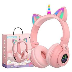 Unicorn Kids Headphones for Girls,Yusonic Unicorn Bluetooth Headphones Fold（並行輸入品）