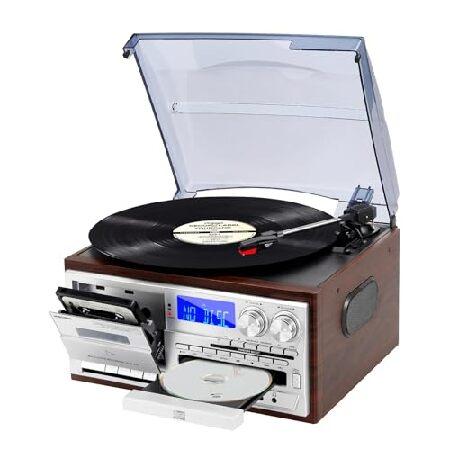 MUSITREND Record Player 9 in 1 3 Speed Bluetooth V...