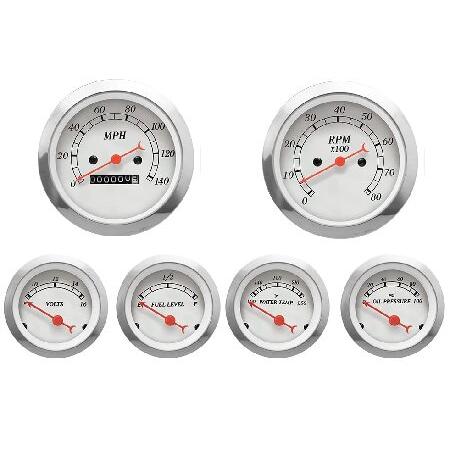 【並行輸入品】 モーターメーターレーシング 6ゲージセット クラシック 機械式スピードメーター アナ...