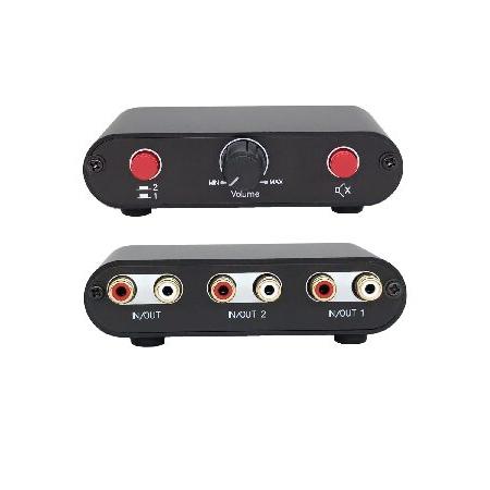 【並行輸入品】 2ウェイRCA ステレオオーディオスイッチ入力信号ソーススイッチャーセレクタースプリ...