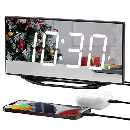【並行輸入品】 8.7" Large Display Dual Alarm Clock for Be...
