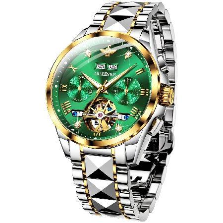 【並行輸入品】 OUPINKE Mens Automatic Watches Diamond Ske...