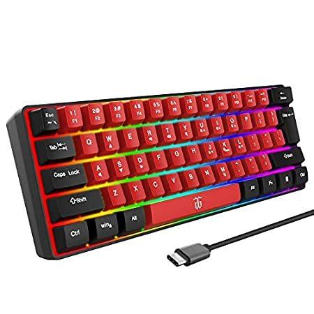 【並行輸入品】 Snpurdiri 60% Wired Gaming Keyboard,True R...