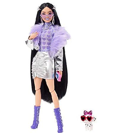 Barbie Extra Doll and Accessories with Black Hair,...