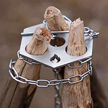 【並行輸入品】 Campfire グリル三脚ボード - ポータブル ステンレススチール キャンプグリ...