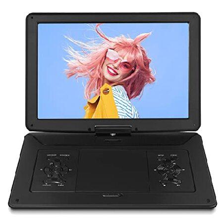 18インチ ポータブルDVDプレーヤー 15.6インチ大型HD回転スクリーン 6~7時間充電式バッテ...