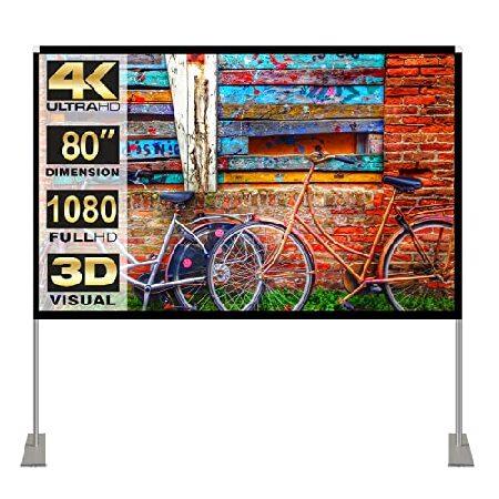 【並行輸入品】 Projector Screen with Stand 80 inch 16:9 H...