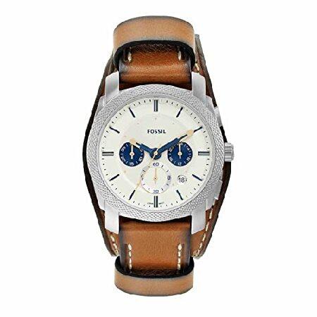 Fossil Men&apos;s Machine Quartz Stainless Steel and Le...