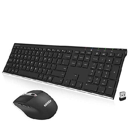 Arteck 2.4G Wireless Keyboard and Mouse Combo Stai...