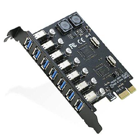 USB 3.0 PCI-e 拡張カード 7ポート RIITOP PCI-e x1 - USB 3.0...