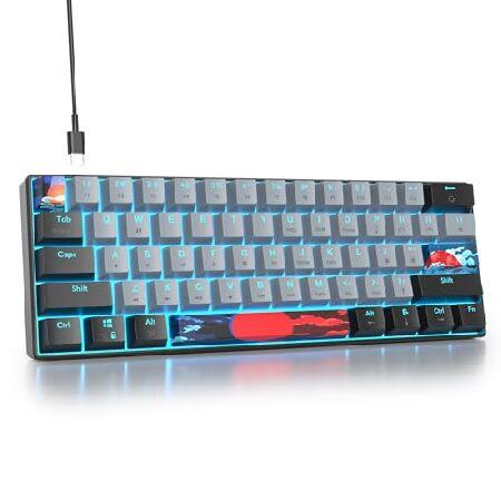 【並行輸入品】 Mosptnspg Protable 60% ゲーミングキーボード メカニカル、ミニ...
