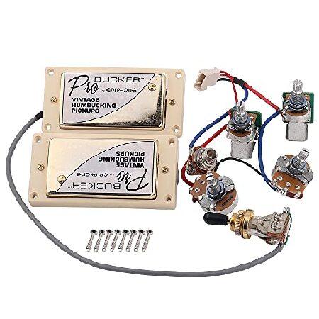 【並行輸入品】 ProBucker アルニコブリッジ＆ネックピックアップ プロ配線ハーネスポット＆エ...