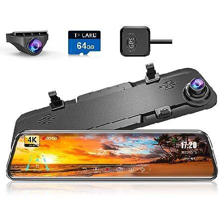 【並行輸入品】 JOMISE G812 Mirror Dash Cam, Dual 1080P Re...