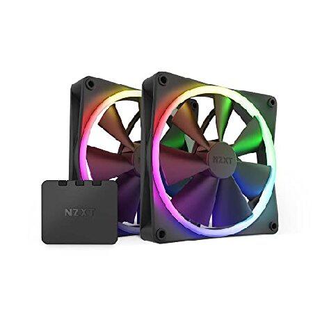 NZXT F140RGB 140mm x2 RGBコントローラ付属 ブラック PCケースファン RF...