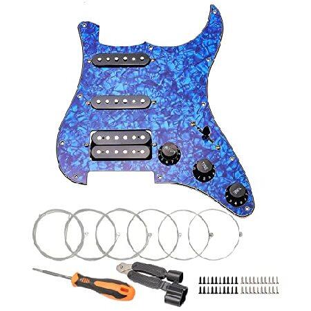 【並行輸入品】 Unxuey 11穴搭載ギターピックガード SSH ブラックピックアップ ハムバッカ...