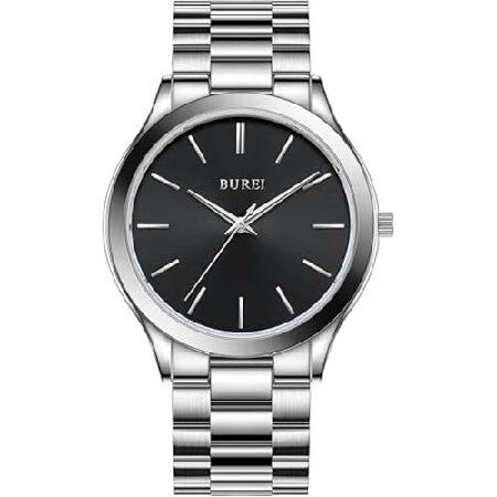 【並行輸入品】 BUREI 腕時計メンズ アナログ クオーツ ローズゴールドブラック 防水 紳士 男...