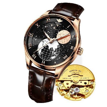 【並行輸入品】 OUPINKE Watches for Men Leather Starry Sky...