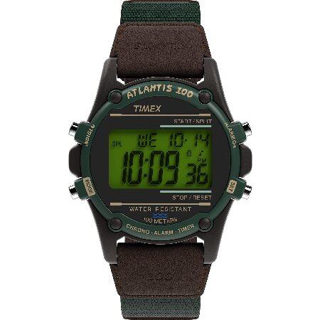 Timex メンズ Expedition Atlantis 40mm - ブラックケース ブルーファ...