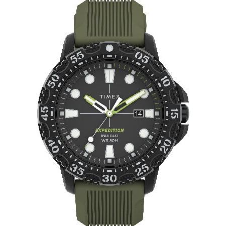 Timex メンズ Expedition Gallatin 44mm 腕時計 - ブラックケース ブ...