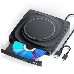 外付けブルーレイドライブ DVD/BDプレーヤー 読み取りポータブルブルーレイドライブ USB3.0 Type-Cポート Windows XP/7/8/10 MacBook PC用