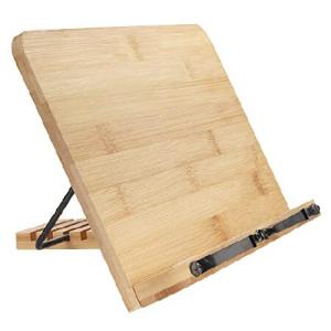 【並行輸入品】 BambooMN 万能竹製ブックスタンド 料理本/読書/携帯電話/アート/楽譜/タブレット用 ポータブル 折りたたみ式 5段階の角度調節可能 100ユニット