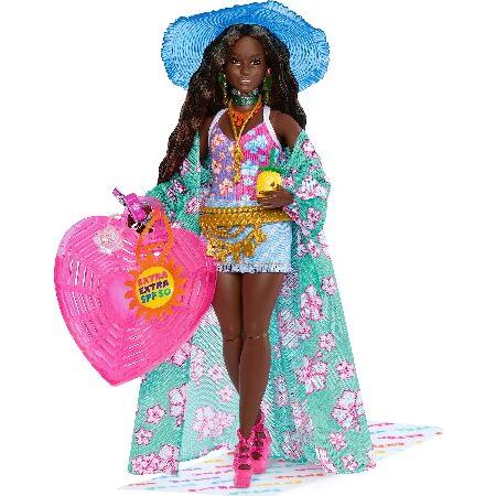 Barbie Extra Fly Doll with Beach-Themed Travel Clo...