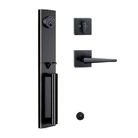 【並行輸入品】 NEWBANG 高耐久 鍵付きハンドルセット 玄関用 同一鍵機能 ドアレバー エイジ...