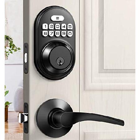 【並行輸入品】 Veise Keyless Entry Door Lock with 2 Lever...