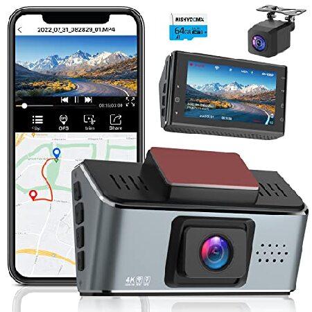 4K WiFi Dash Cam Front and Rear, with GPS, 2160P U...