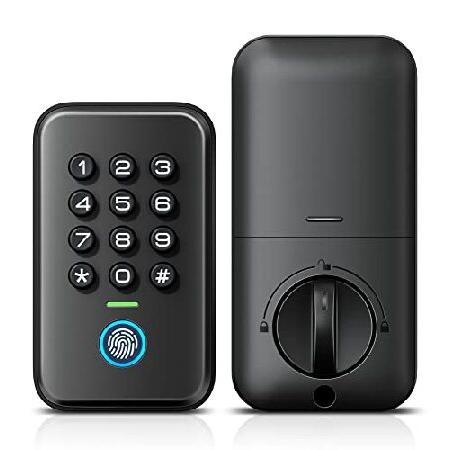 Veise 指紋認証ドアロック キーレスエントリードアロック 生体認証デッドボルト付き 玄関スマート...