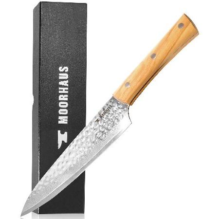 Moorhaus 8&quot; Kitchen Knife, Stainless Damascus Stee...