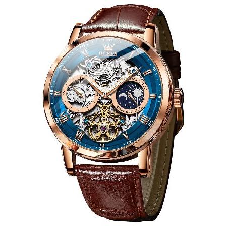 【並行輸入品】 OLEVS Mens Automatic Watches Skeleton Tour...