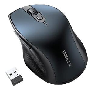 UGREEN Bluetooth Wireless Mouse Ergonomic Bluetooth 5.0 Mouse 2.4G Cordless Mouse with USB Receiver 4000 DPI 5 Buttons Silent USB Mice for Laptop, Mac