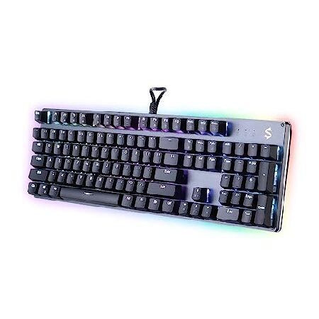 Black Shark メカニカルキーボード LED RGB バックライトキーセット 赤いスイッチ ...