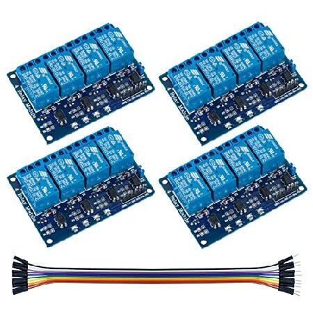【並行輸入品】 Hosyond 4パック 4チャンネル 5V リレーモジュール オプトカプラリレーボ...