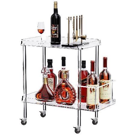 【並行輸入品】 solaround アクリルバーカート スリムサービングカート ホイール付き モバイ...