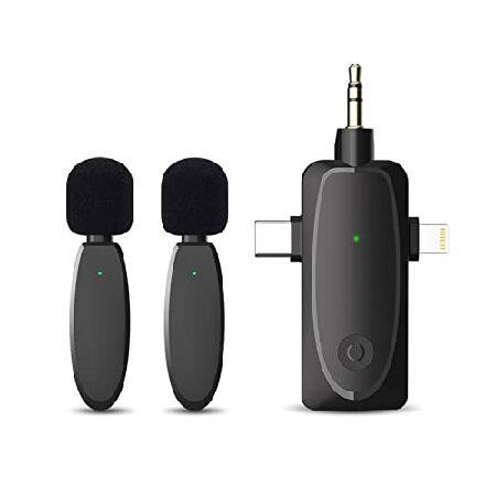 MAXTOP 3 in 1 Mini Microphone Wireless Lavalier Mi...