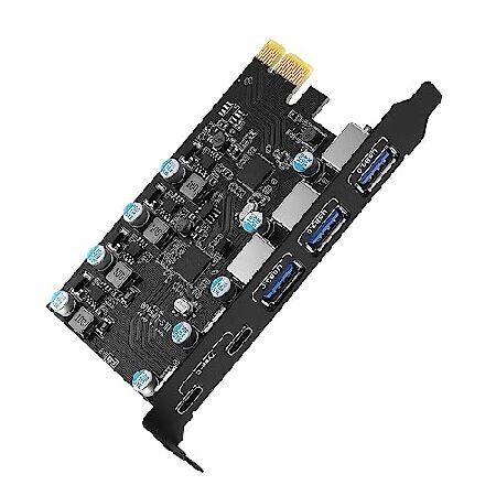 【並行輸入品】 PCIeカード (3xUSB-A, 2xUSB-C) 5ポート USB3.0 PCI...