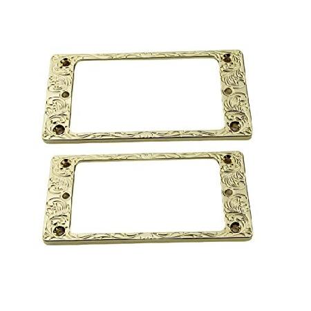 【並行輸入品】 Guyker メタルフラットハムバッカーカバー、ピックアップマウントリングセット -