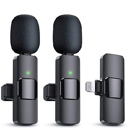 PQRQP 2 Pack Wireless Lavalier Microphones for iPh...
