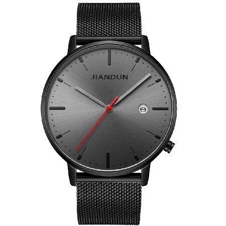 【並行輸入品】 JIANDUN メンズ 超薄型ミニマリスト 腕時計 メンズ ドレス ステンレススチー...