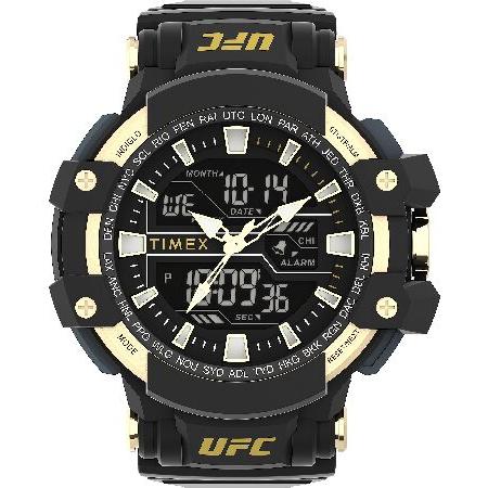 Timex UFC メンズ コンバット 53mm 腕時計, ブラック/ブラック/ゴールド, モダン