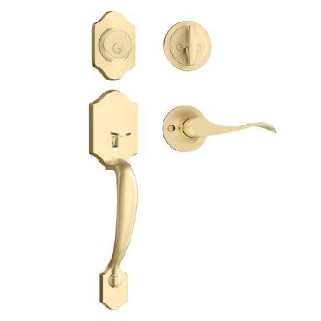 【並行輸入品】 Haidms ゴールドフロントドアハンドルとデッドボルトセット フロントドアロックセ...