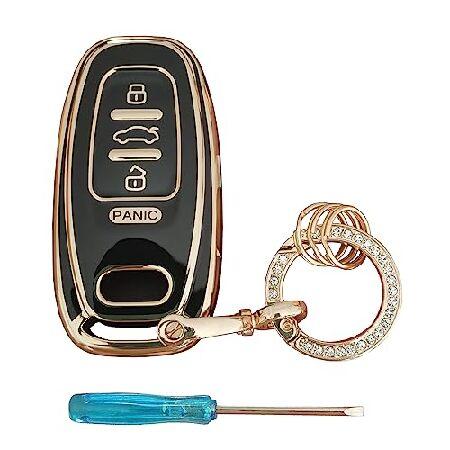 WENHENI for Audi Key Fob Cover with Keychain Fit f...