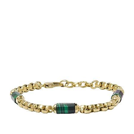 Fossil Men&apos;s Stainless Steel Gold-Tone/Malachite B...