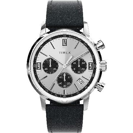 Timex メンズ マーリン 40mm 腕時計, ブラック/シルバートーン/ステンレススチール。, ...